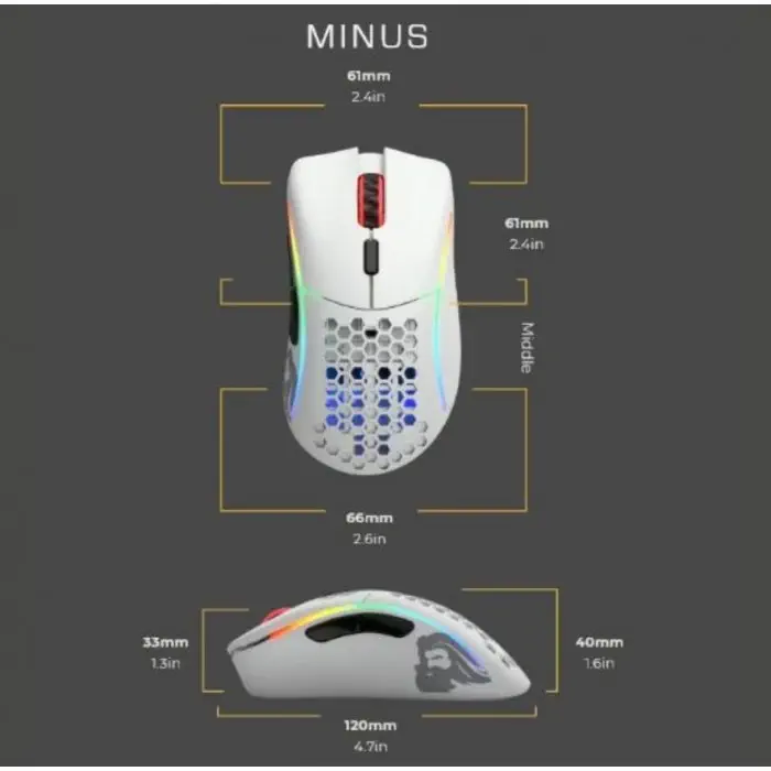 Glorious Model D- Minus Kablosuz Beyaz Oyuncu Mouse