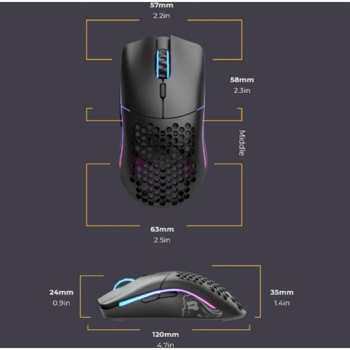 Glorious Model O Minus Kablosuz Siyah Oyuncu Mouse