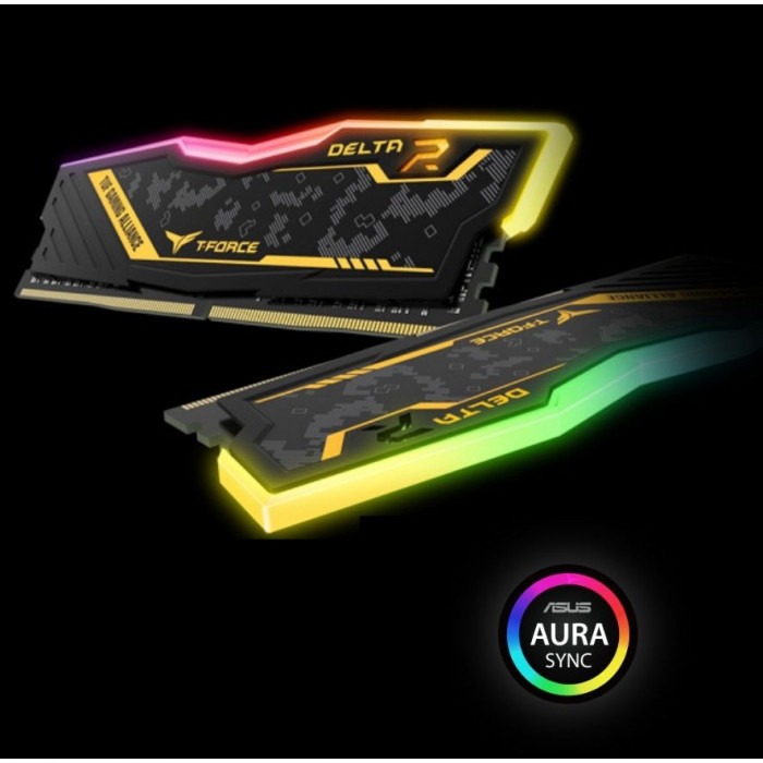 Team T-Force TUF Yellow Delta RGB16GB(1x16GB) 3200Mhz DDR4 (TF9D416G3200HC16F01)