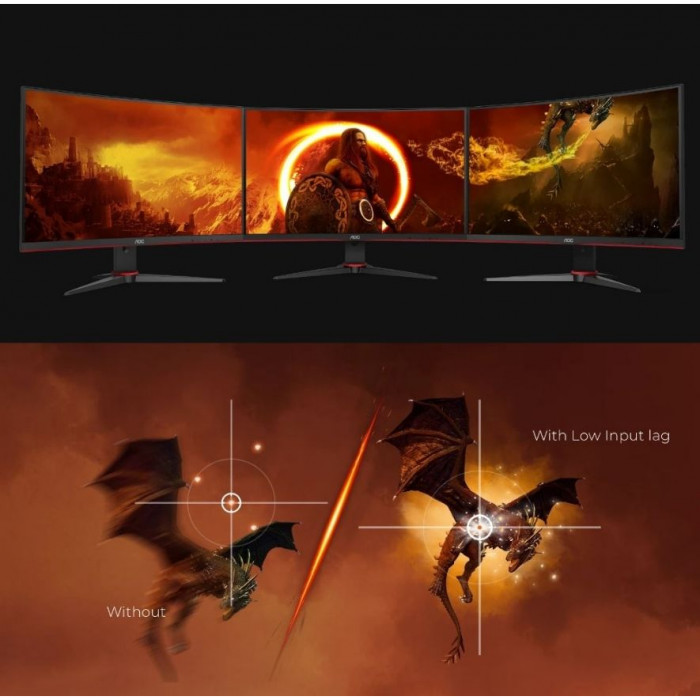AOC 27″ C27G2ZE/BK 0.5ms 240Hz FreeSync Premium FHD VA Curved Gaming Monitör