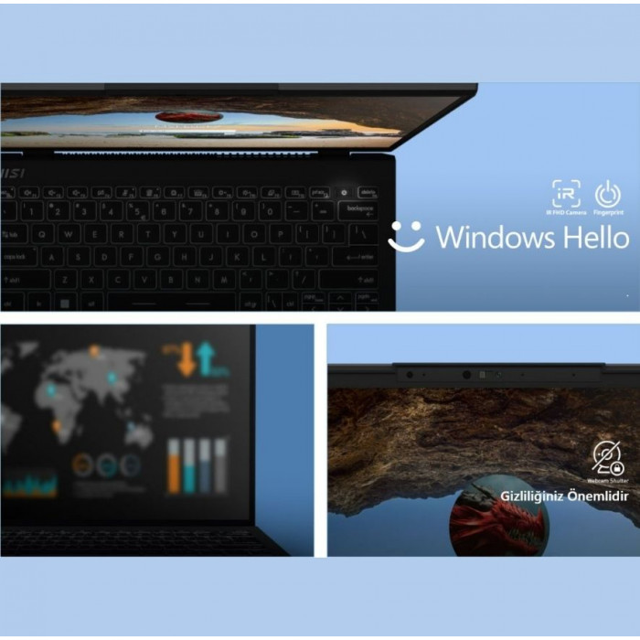 MSI Prestige 13 Evo A13M-067TR i7-1360P 16GB 1TB SSD 13.3″ FHD+ W11 Notebook