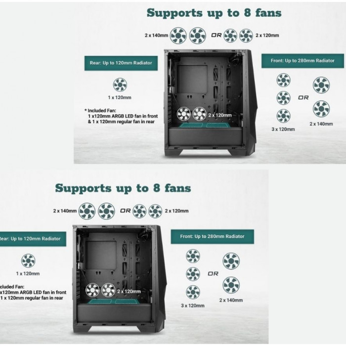 Antec NX Series NX310 Mid Tower Siyah Gaming (Oyuncu) Kasa