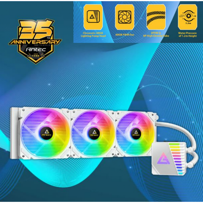 Antec Symphony 360 ARGB AIO 360mm İşlemci Beyaz Sıvı Soğutucu