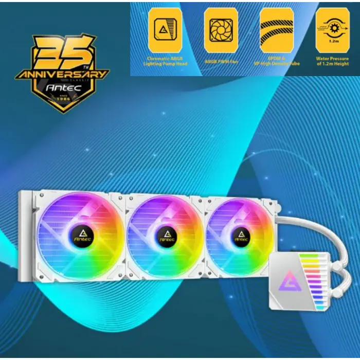 Antec Symphony 360 ARGB AIO 360mm İşlemci Beyaz Sıvı Soğutucu