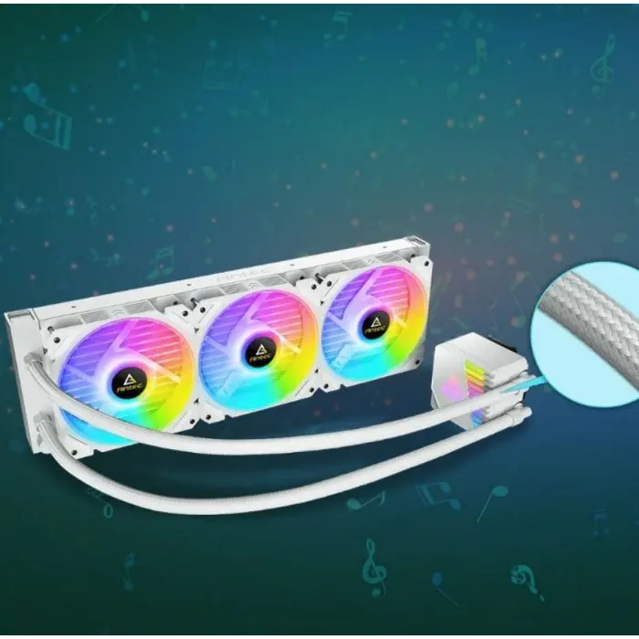 Antec Symphony 360 ARGB AIO 360mm İşlemci Beyaz Sıvı Soğutucu