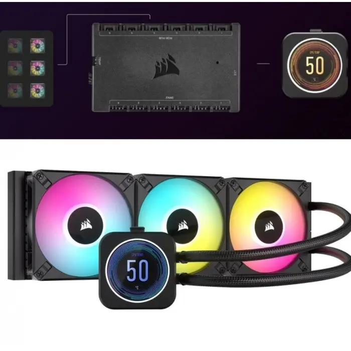 CORSAIR iCUE H150i Elite LCD XT CW-9060075-WW 360mm RGB İşlemci Sıvı Soğutucu