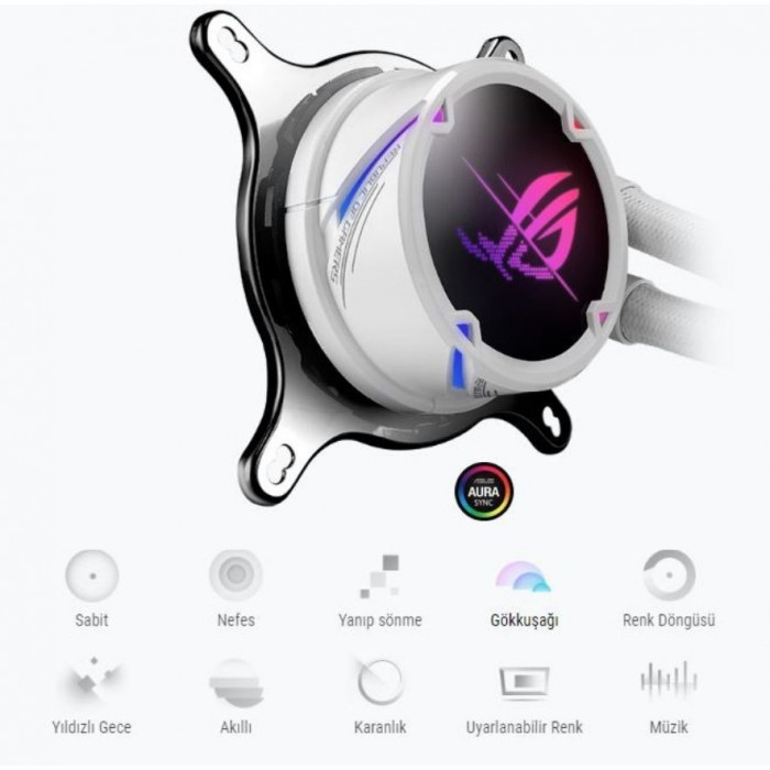 Asus ROG STRIX LC II 360 ARGB White Edition 360mm İşlemci Sıvı Soğutucu
