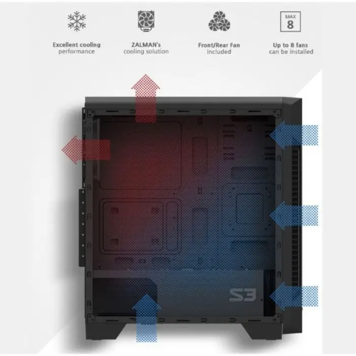 Zalman S3 TG 600W ATX Mid-Tower Kasa