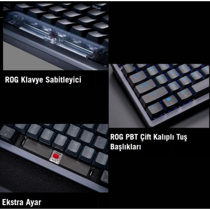 ASUS ROG Azoth NX/RD Switch Kablosuz RGB Gunmetal Mekanik Oyuncu Klavyesi