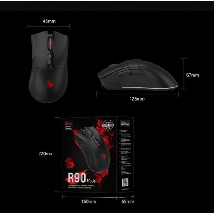 Bloody R90 Plus Siyah Kablosuz Gaming Mouse