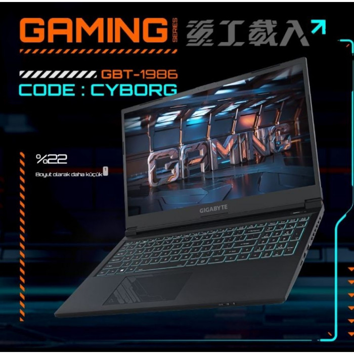 Gigabyte G5 MF-E2EE333SD i5-12500H 8GB 512GB SSD RTX4050 15.6″ FHD 144Hz FDOS Gaming Notebook