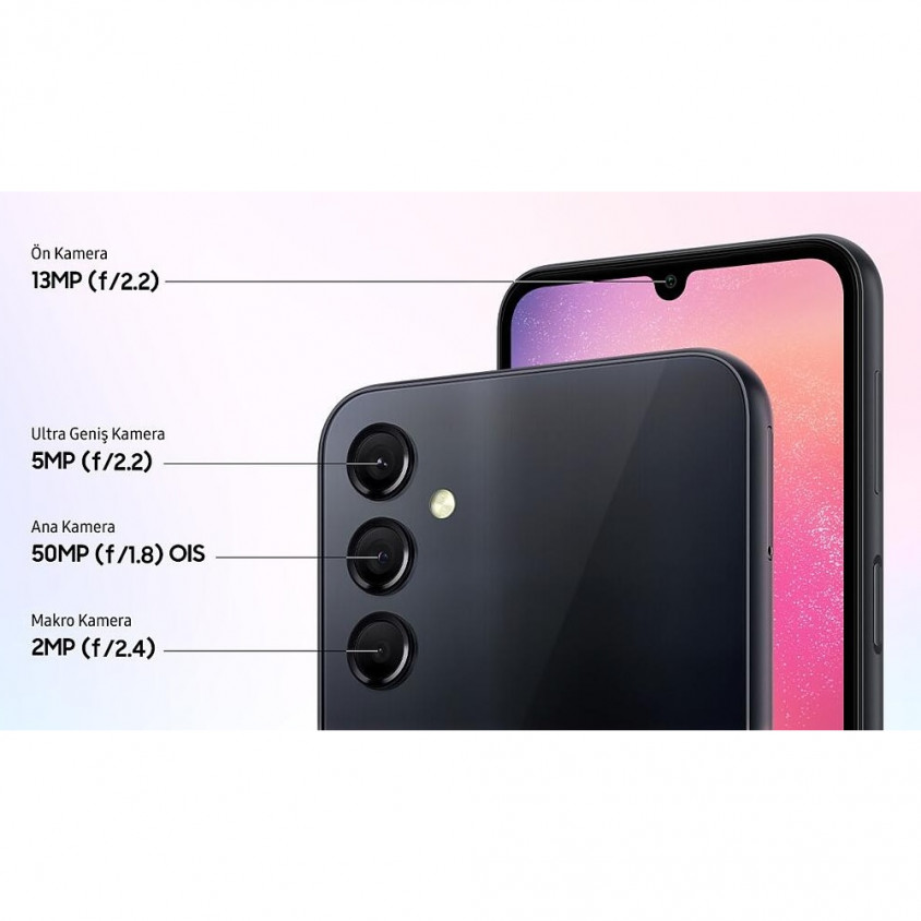 Samsung Galaxy A24 128GB 6GB RAM Siyah Cep Telefonu
