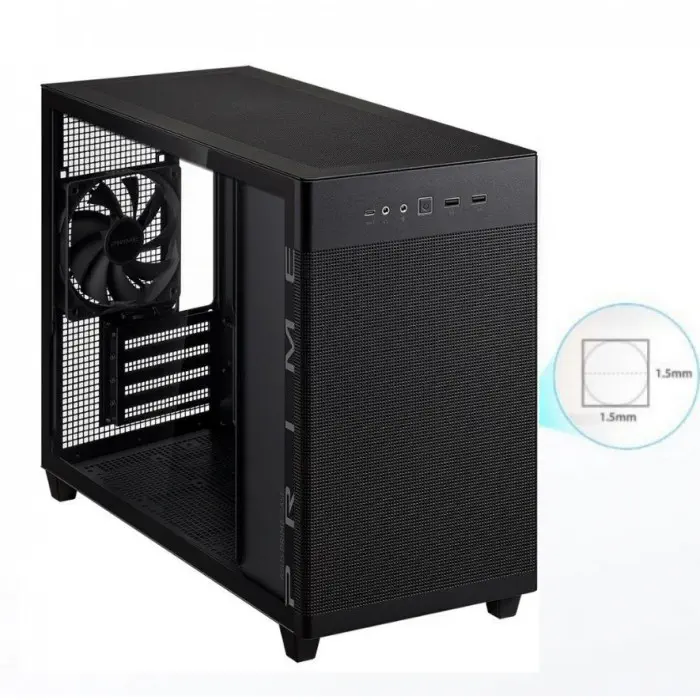 ASUS Prime AP201 Temperli Cam Micro ATX Siyah Bilgisayar Kasası