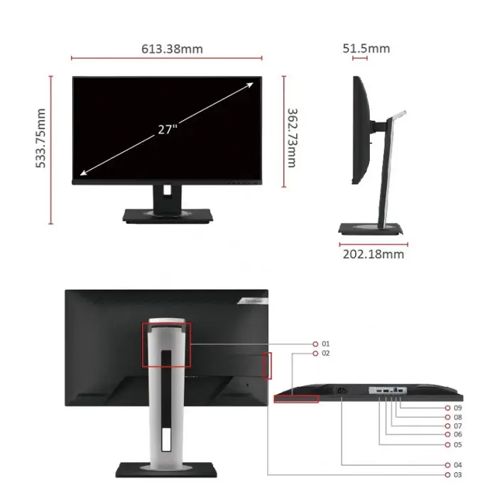 ViewSonic VG2755 27″ 5ms 75Hz Full HD IPS Monitör