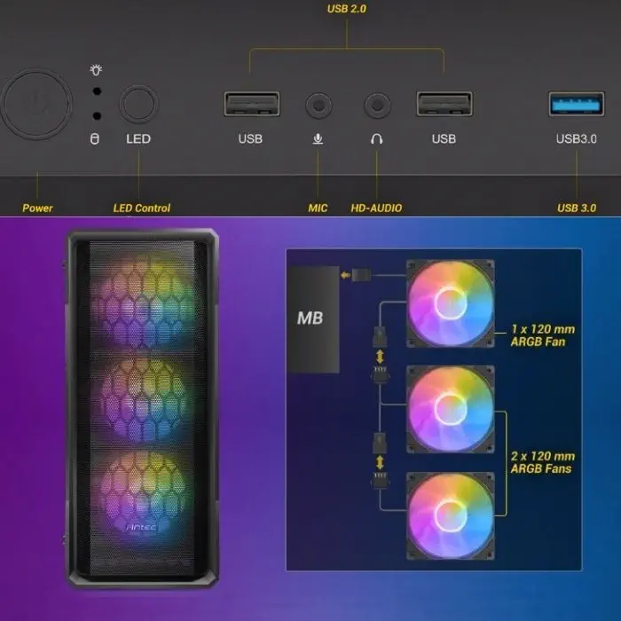 Antec NX360 ATX Mid Tower Siyah Kasa