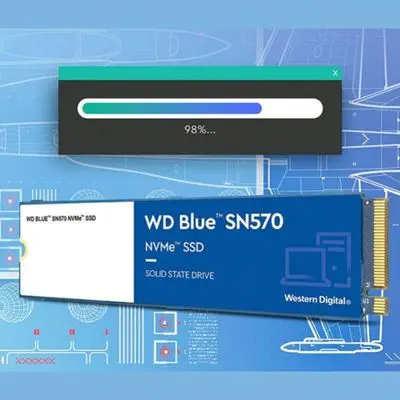 WD Blue SN570 WDS100T3B0C 1TB PCIe NVMe M.2 SSD Disk