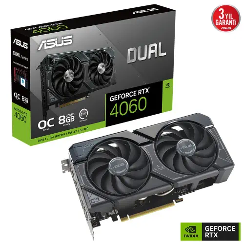 ASUS DUAL-RTX4060-O8G 8GB GDDR6 Ekran Kartı