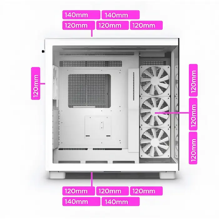 NZXT H Series H9 Flow CM-H91FW-01 ATX Mid Tower Gaming Kasa