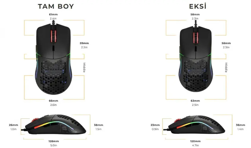 Glorious Model O Minus Kablolu Siyah Gaming Mouse