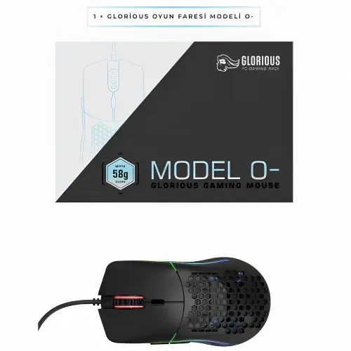 Glorious Model O Minus Kablolu Siyah Gaming Mouse
