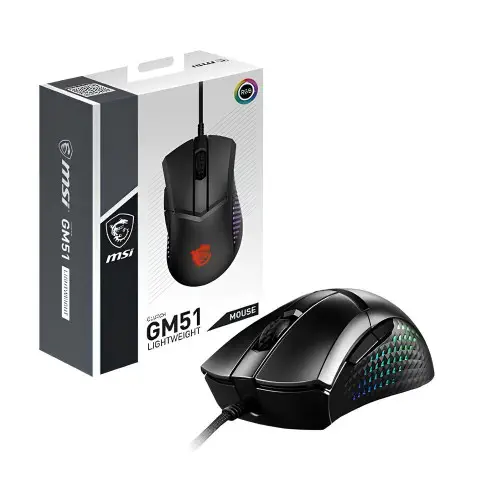 MSI Clutch GM51 Lightweigth 26000DPI 6 Tuş RGB Optik Kablolu Gaming Mouse      