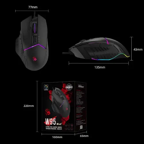Bloody W95 Max Sports Navy Kablolu Gaming Mouse