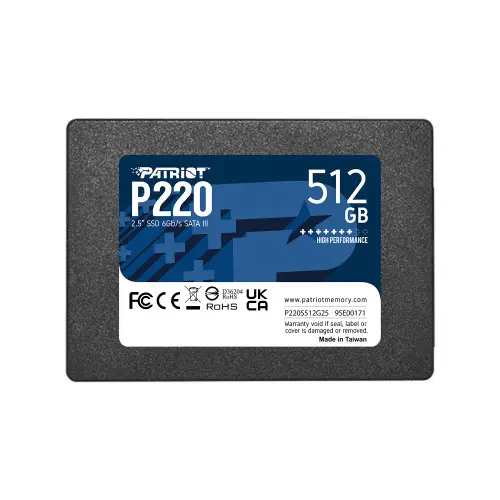 Patriot P220 512GB 550/500MB/s SATA3 SSD Disk