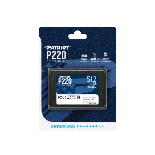 Patriot P220 512GB 550/500MB/s SATA3 SSD Disk