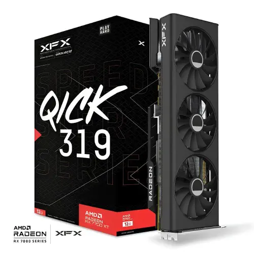 XFX Speedster QICK 319 RX 7700 XT 12GB GDDR6 192Bit Siyah Gaming Ekran Kartı