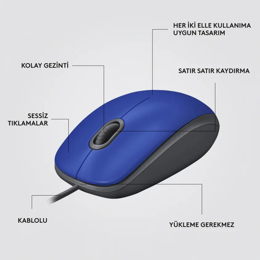 Logitech M110 Silent Kablolu Mouse - 910-006758
