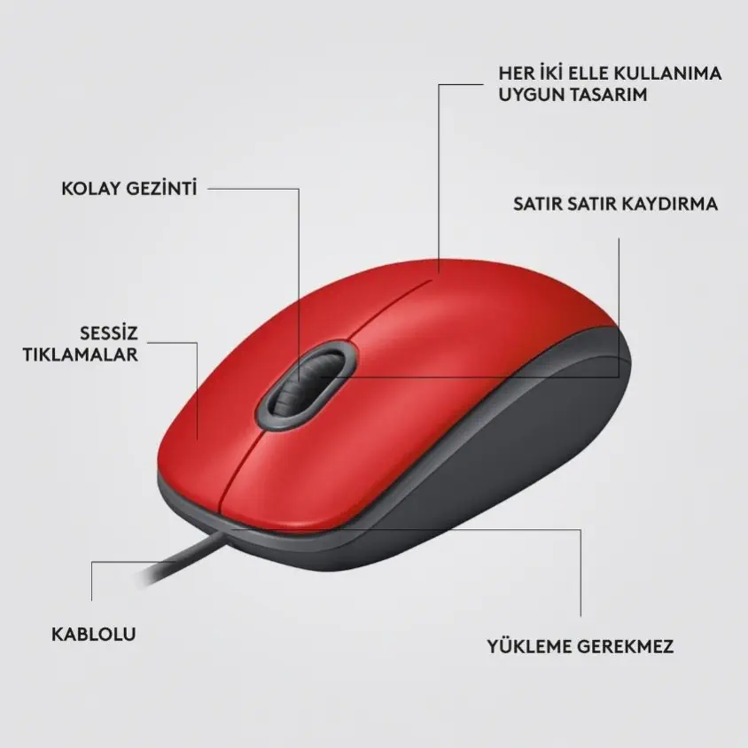 Logitech M110 Silent Kablolu Mouse - 910-006759