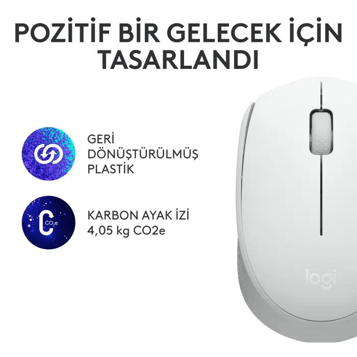 Logitech M171 3 Tuş Optik Beyaz Kablosuz Mouse - 910-006867