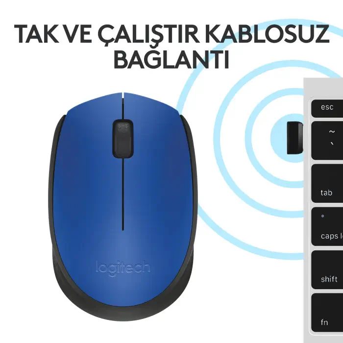 Logitech M171 Optik Mavi Gri Kablosuz Mouse - 910-006866