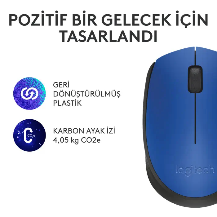 Logitech M171 Optik Mavi Gri Kablosuz Mouse - 910-006866