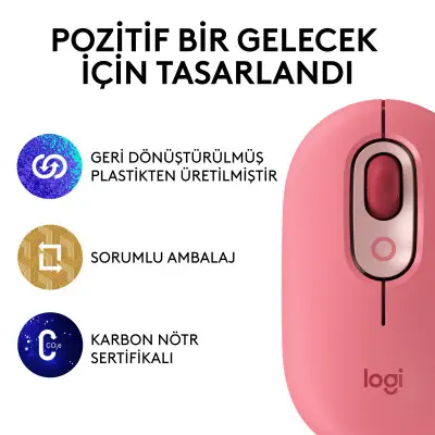 Logitech Pop Mouse 910-006548  Kablosuz Optik Mouse