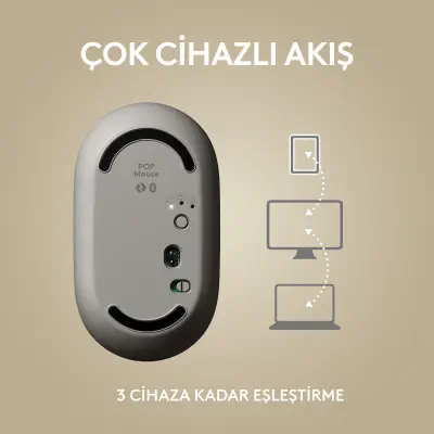 Logitech POP Emoji Tuşlu Bej Kablosuz Mouse