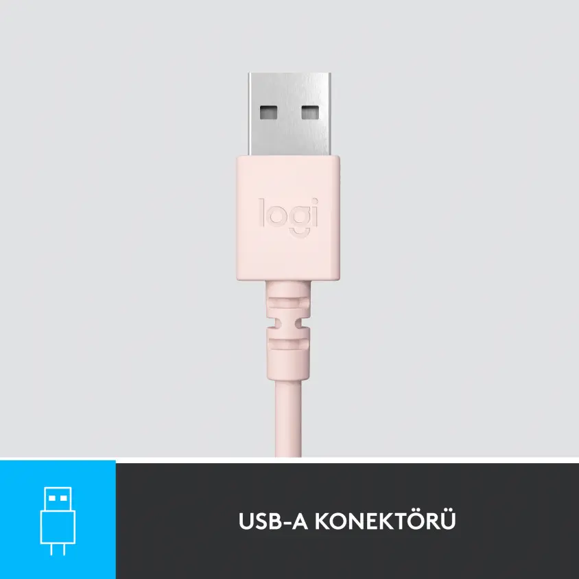 Logitech H390 Mikrofonlu Kulaklık Pudra Pembe 981-001281