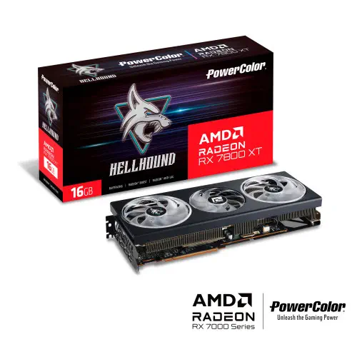 POWERCOLOR HELLHOUND RX 7800XT 16GB GDDR6 256Bit DX12 Gaming (Oyuncu) Ekran Kartı