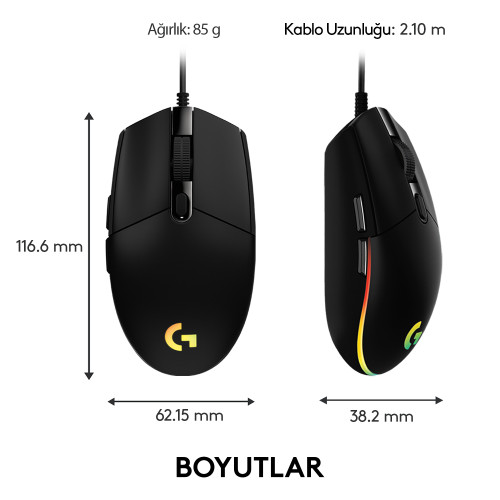 Logitech G102 LightSync Black 910-005823 Kablolu Gaming Mouse