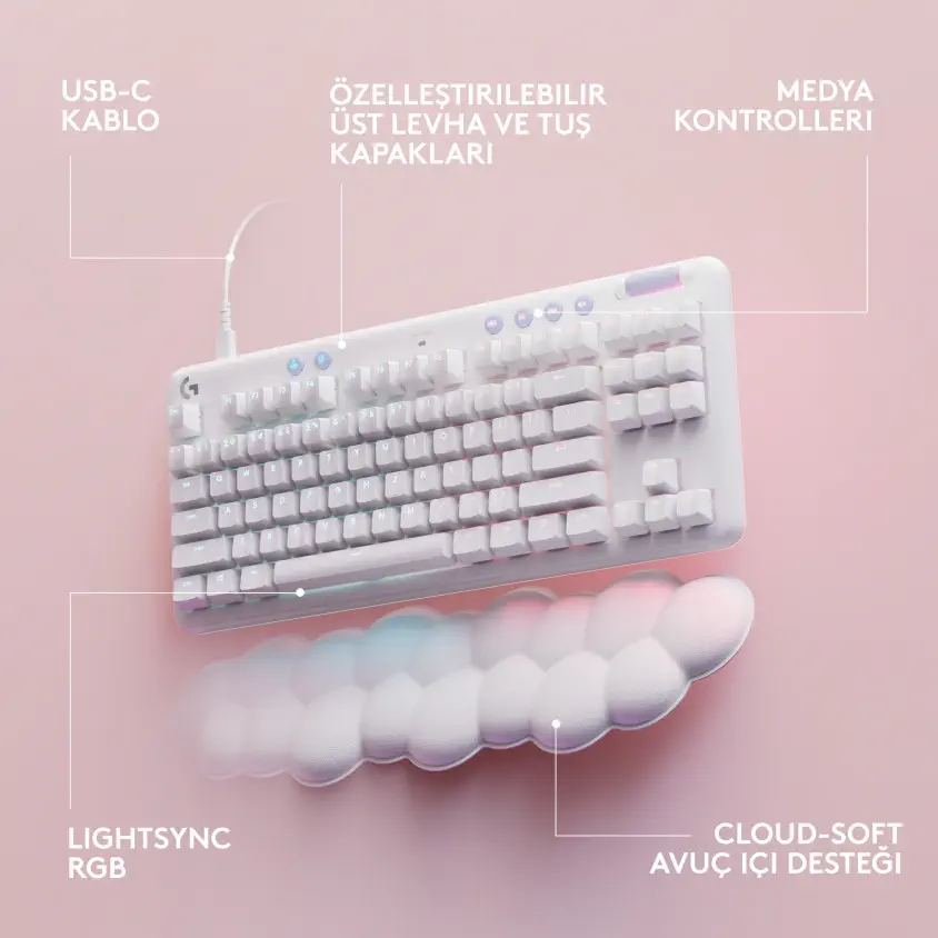 Logitech Aurora G713 Kablolu Gaming Klavye