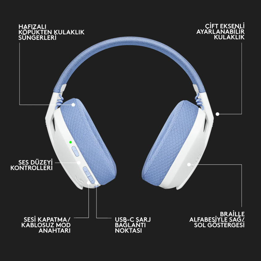 Logitech G435 Kablosuz Gaming Kulaklık