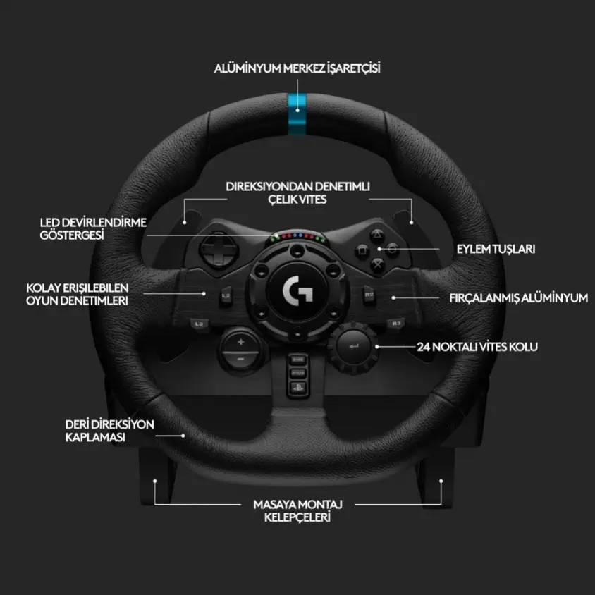 Logitech G923 TrueForce Yarış Direksiyonu ve Pedal