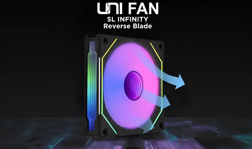 LIAN LI UNI FAN SL-INFINITY REVERSE 120mm RGB Siyah Kasa Fanı