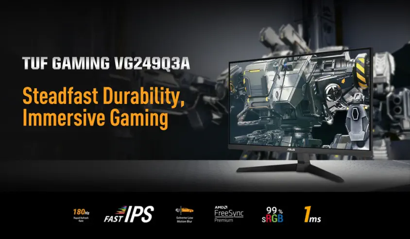 Asus TUF Gaming VG249Q3A 23.8″ 1ms 180Hz FreeSync IPS Full HD Gaming (Oyuncu) Monitör 