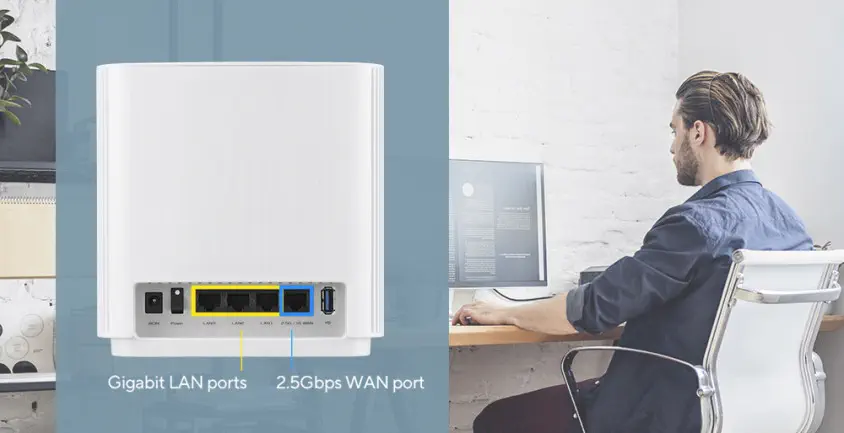 ASUS ZenWiFi AX XT9 (W-2-PK) Wi-Fi 6 Mesh Sistemi (Beyaz İkili Paket)
