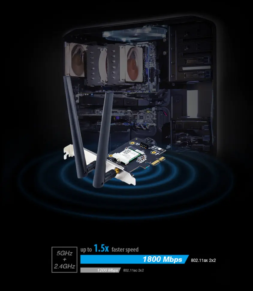 ASUS PCE-AX1800 Dual Band Bluetooth 5.2 Adaptör