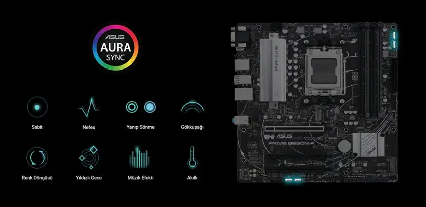 ASUS Prime B650M-A Soket AM5 DDR5 6400(OC)MHz mATX Gaming Anakart