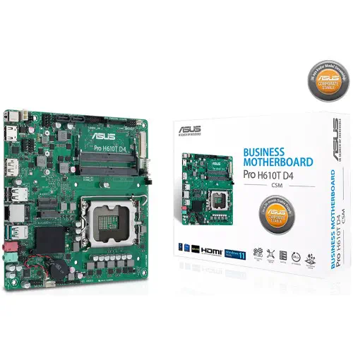 ASUS Pro H610T D4-CSM Soket 1700 DDR4 3200(OC)Mhz Mını-ITX Anakart