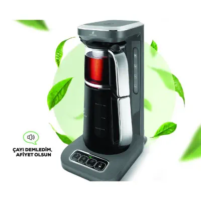 Karaca Çaysever Robotea Pro 4in1 2500 W Starlight Konuşan Cam Demlikli Çay Makinesi