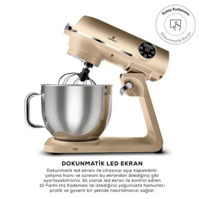 Karaca Multichef Artisan 7 lt 1800 W Gold Döküm Stand Mikser